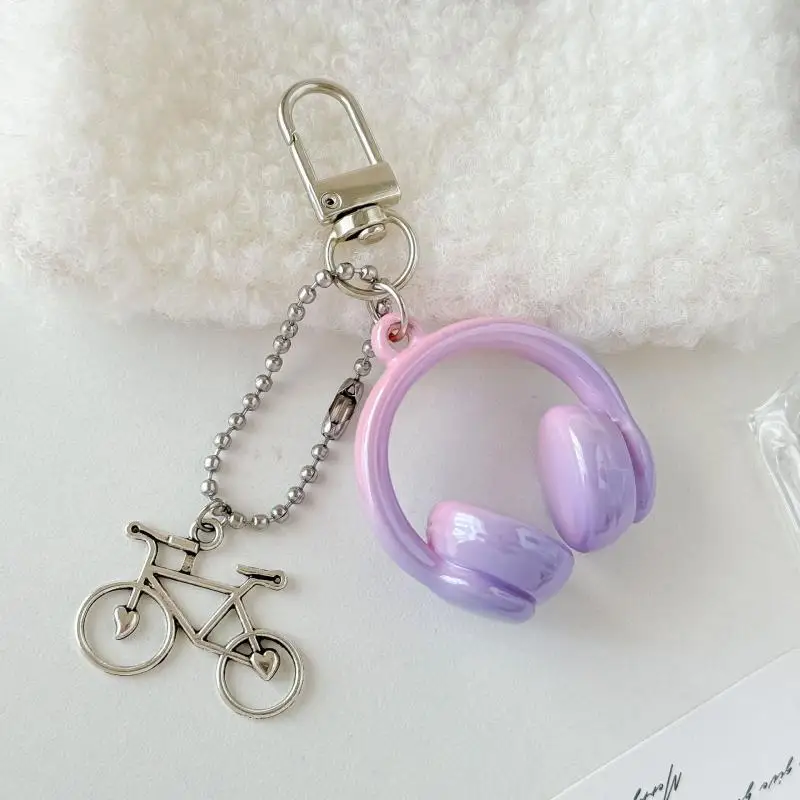 Portachiavi per cuffie 3D Portachiavi con ciondolo per bicicletta Portachiavi con ciondolo per telefono Gioielli per ragazza Decorazione borsa regalo per donna