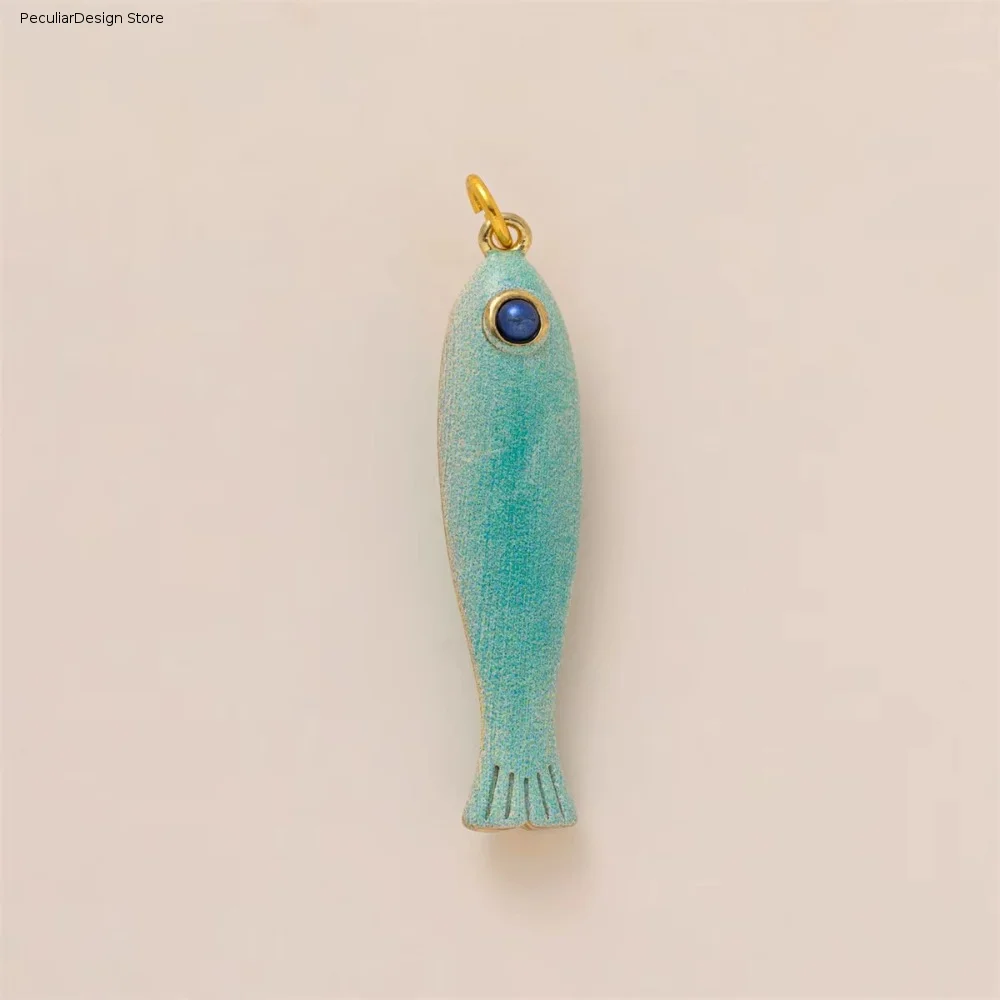 Beach Series Fish Pendant 14K Gold Color Copper Plated Fish Ocean Jewelry Retention Colorful Fish Animal Charms Jewelry Making