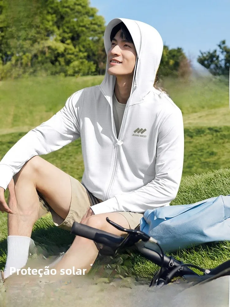 軽量で通気性のあるゆったりとしたメンズフィッシング・アウトドア・クライミング用速乾日焼け止めジャケット-ジーンズウェスト-jr-カジュアルスタイル-ポリエステル繊維