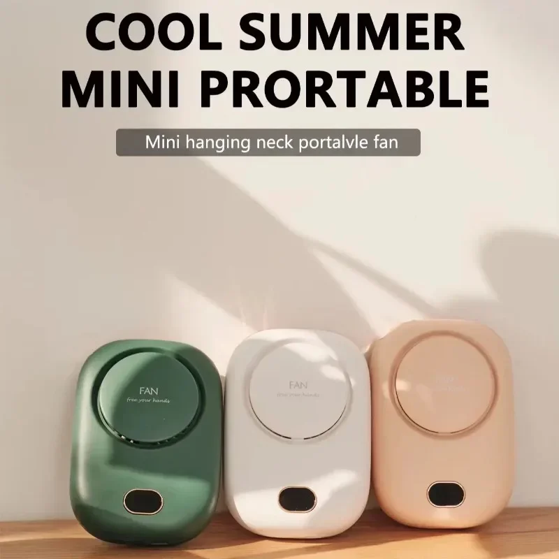 Vissko Portable Hanging Neck Fan Bladeless Mini Cooling Fan with Adjustable Lanyard  Hands‑Free Sports Fan 39-500