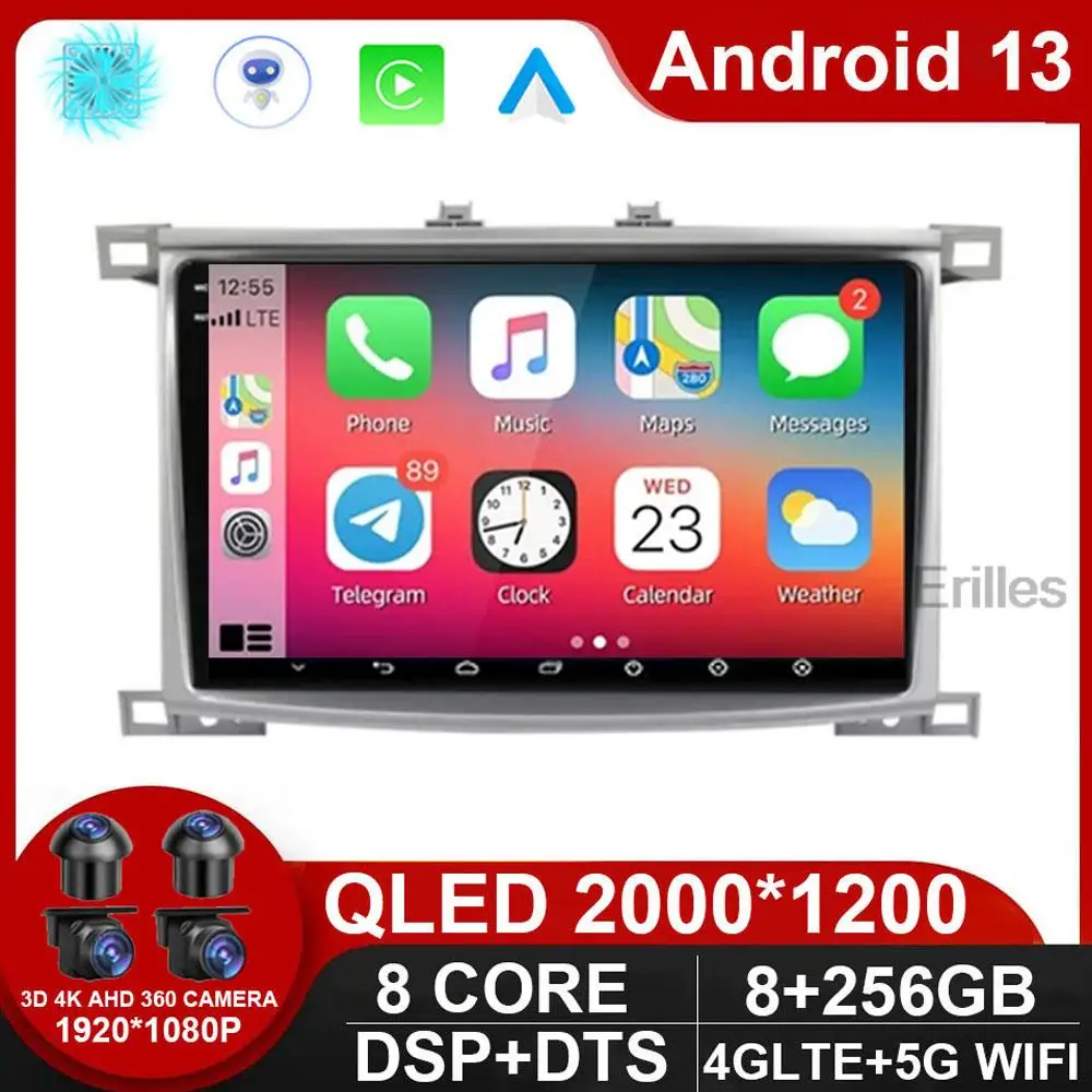 

Car Radio For Toyota Land Cruiser LC 100 MT 2002 - 2007 Car Stereo Multimedia Video Player Android 13 GPS Navigation Autoradio