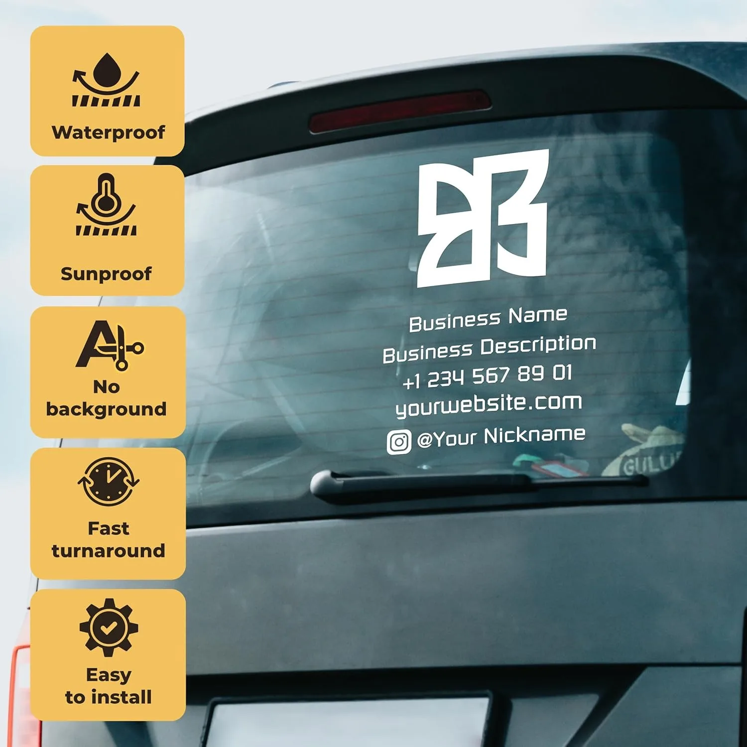 자동차 스티커 사용자 정의 로고 배경 없음 반사 광고 비즈니스 음영 개인 유리 장식 DIY 스티커