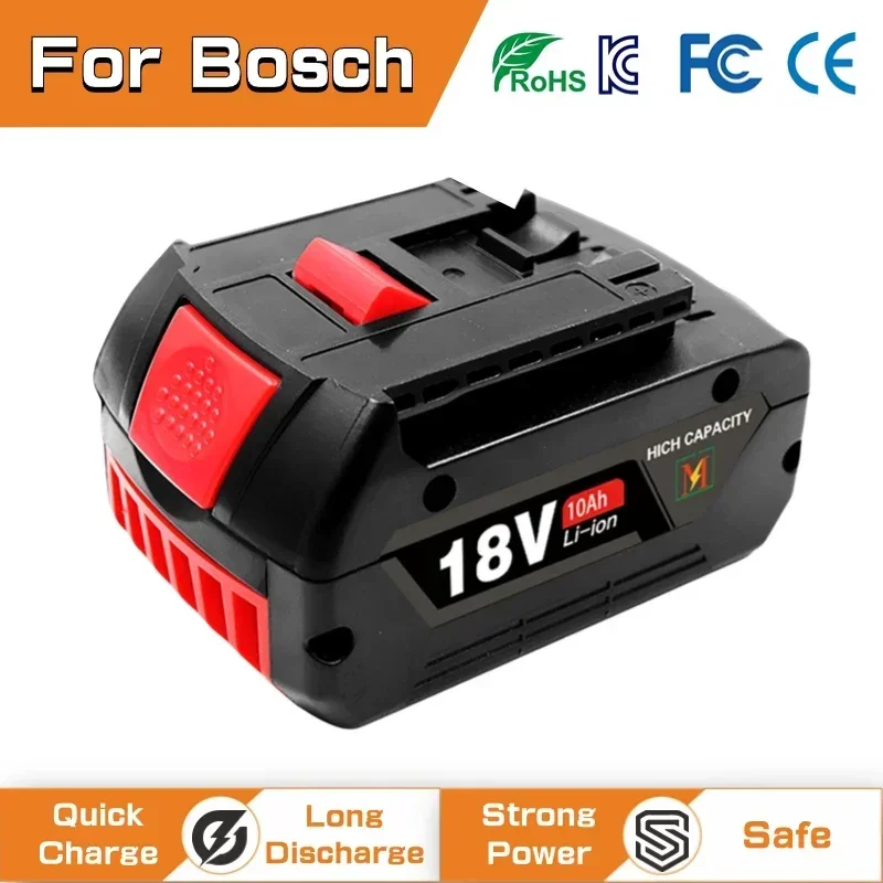 For BOSCH 18V 10AH LITHIUM-ION BATTERY GBA 18V 10AH 18V Professional GBA GSR GSB BAT618 BAT609 w/Fuel Guage