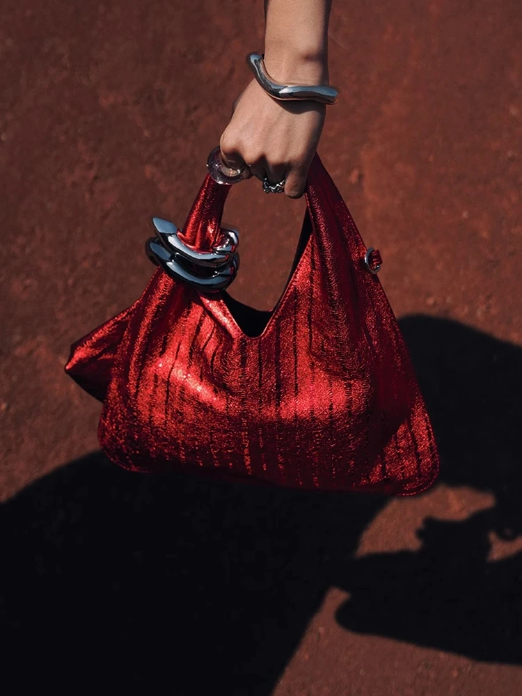 Red Fashion Unique Niche Genuine Leather Women Bag\Handbag Real Leather Lady Shoulder Crossbody Bag Cool New