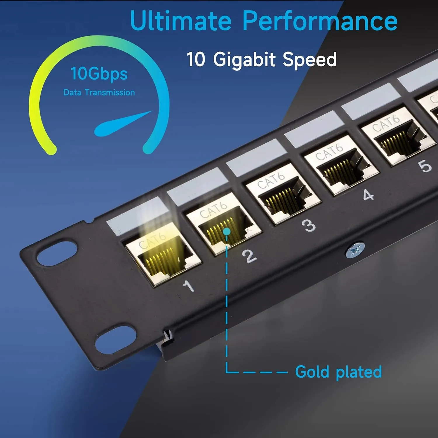 Imagem -02 - Woeow-inline Keystone Ethernet Patch Panel Rj45 Patch Panel Cat6 Alimentação Através Rede de Acoplador 19 24 Portas