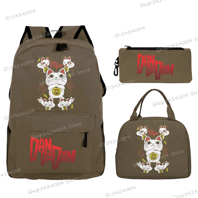 Anime Dan Da Dan 3Pc Set Student Cartoon Lunch Bags and Pencil Case，fashion Women Men Large Capacity Comic DanDaDan Backpack
