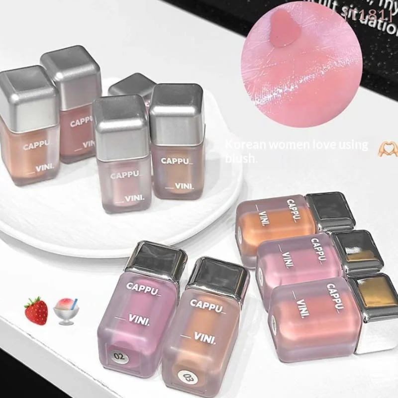 Rubor Líquido Mate Cappuvini, Rubor de Terciopelo en Tono Naranja Melocotón, Pigmento Facial de Larga Duración, Tinte Natural para Mejillas, Crema de Rubor