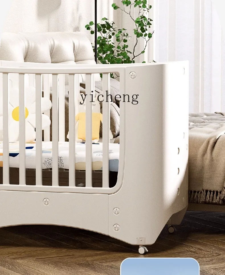 Tqh Children\'s Bed Crib Foldable Stitching Portable Newborn Baby Diaper-Changing Table Big Bed