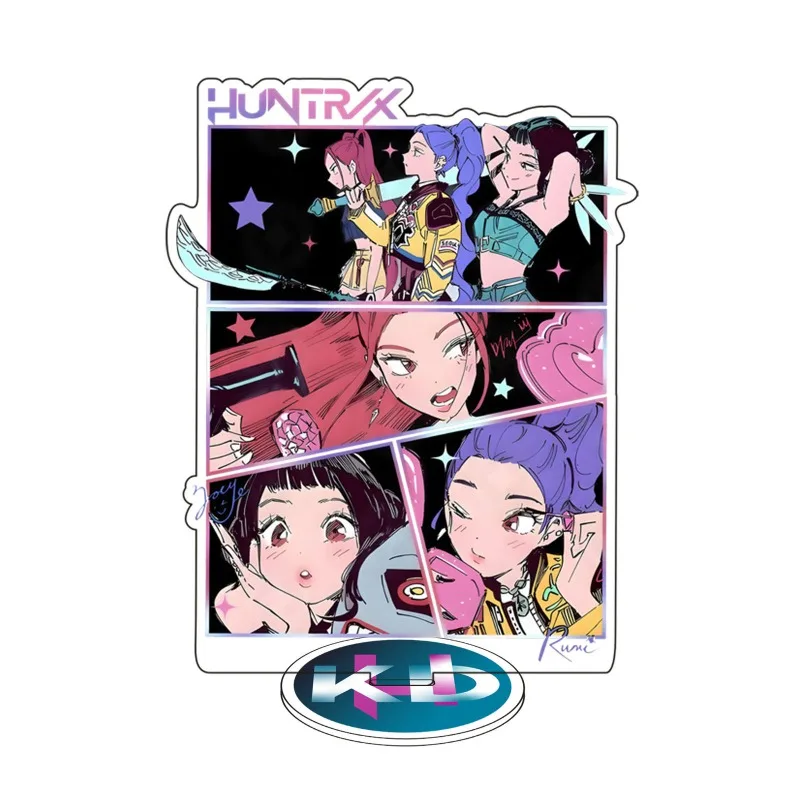 KPop Demon Hunters Acrylic Figure Stand Anime Rumi Model Plate Desktop Display Standing Sign Ornament Decoration Collection Toy