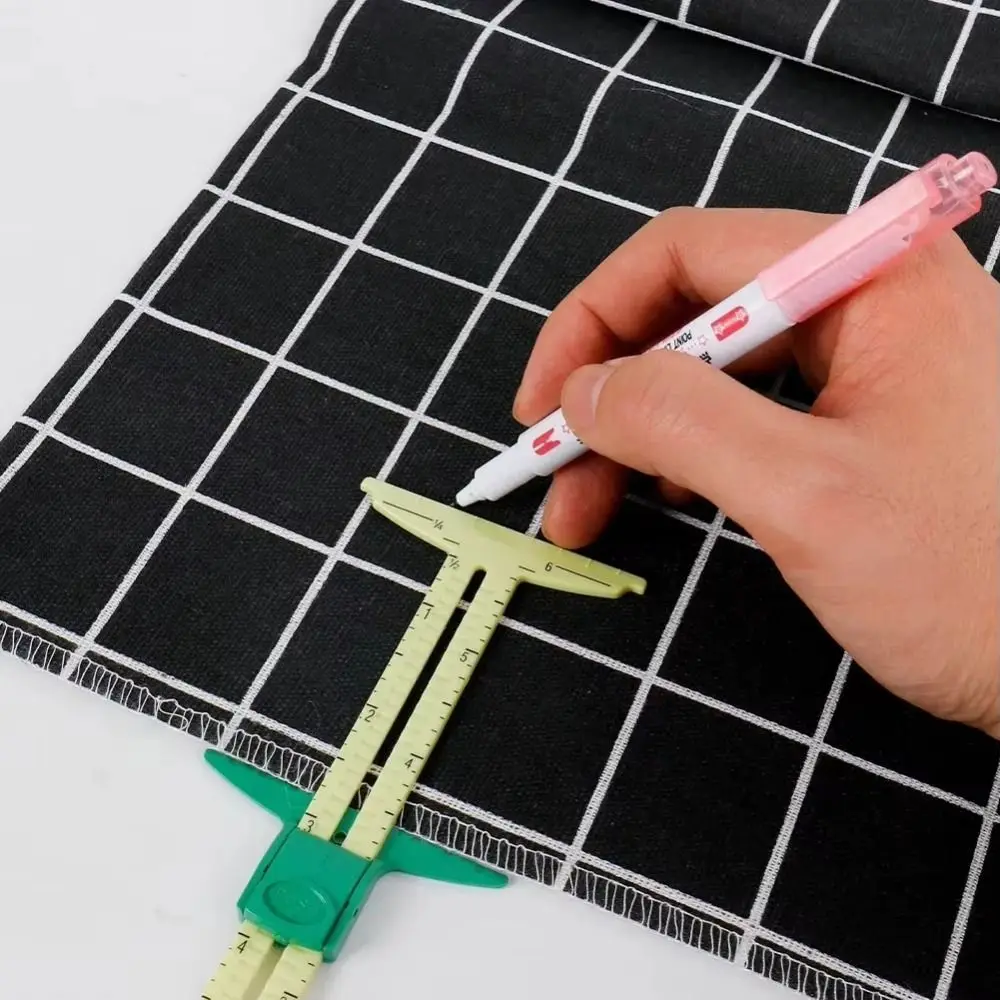 5 In 1 Sliding Ruler Sliding Gauge DIY Sewing Sewing Patchwork Ruler Plastic Multi-Functional Sewing Seam Ruler Tailors