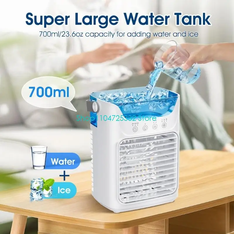 

P5EA Portable Air Conditioner Air Cooling Fan Conditioning With LED Light Small Conditioner With 3 Speed For Computer Desk