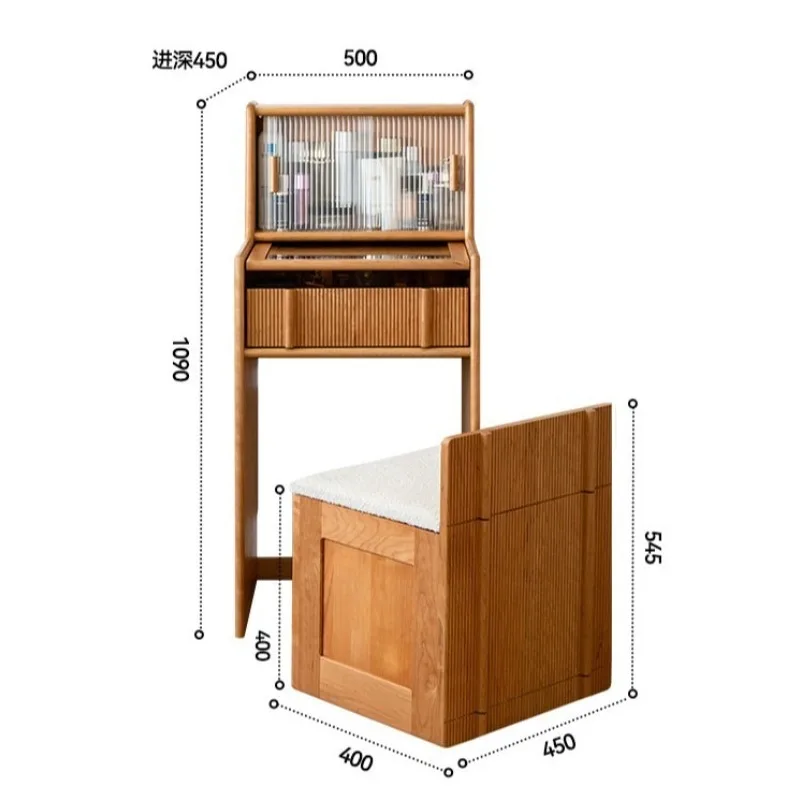 

Dresser, bedroom cherry wood small solid wood makeup table