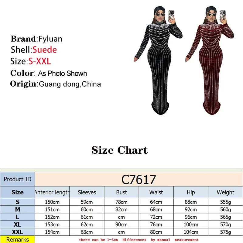 2026年ファッション女性服 エレガントなパーティロングドレス スエード ホットラインストーン 長袖 マキシドレス セクシー スリムドレス プロムガウン