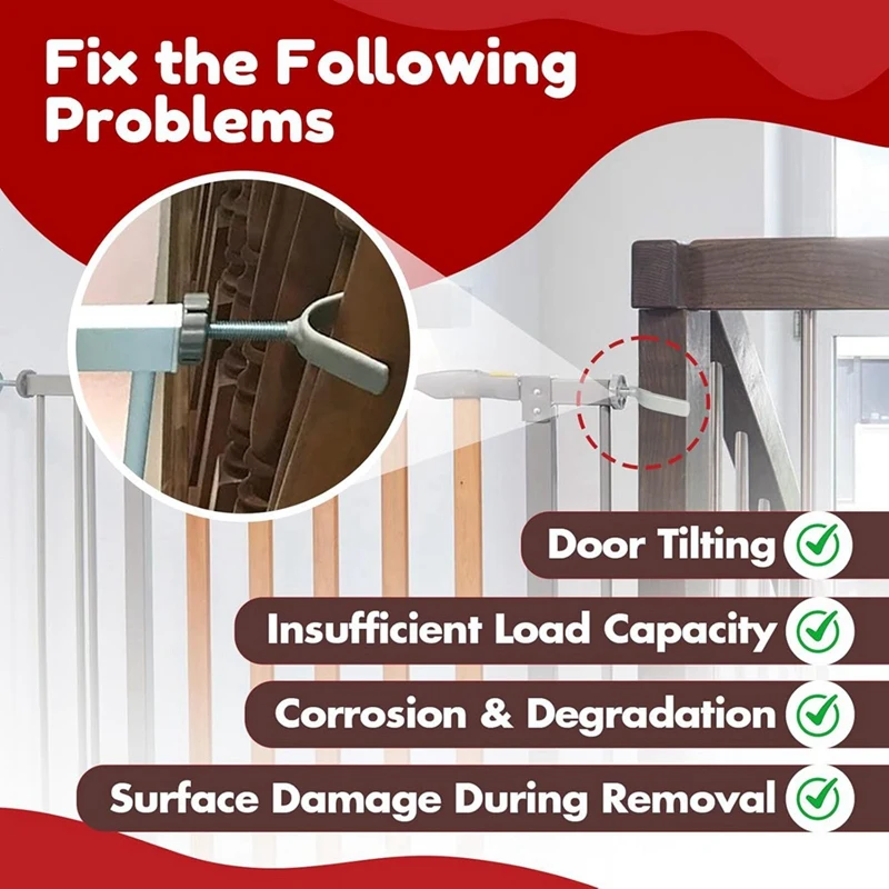 

4-Pack Baby Gate Banister Adapter Y Spindle Rods M10 (10mm), Threaded for Pressure Mounted Baby and Pet Safety Gates-ABRM