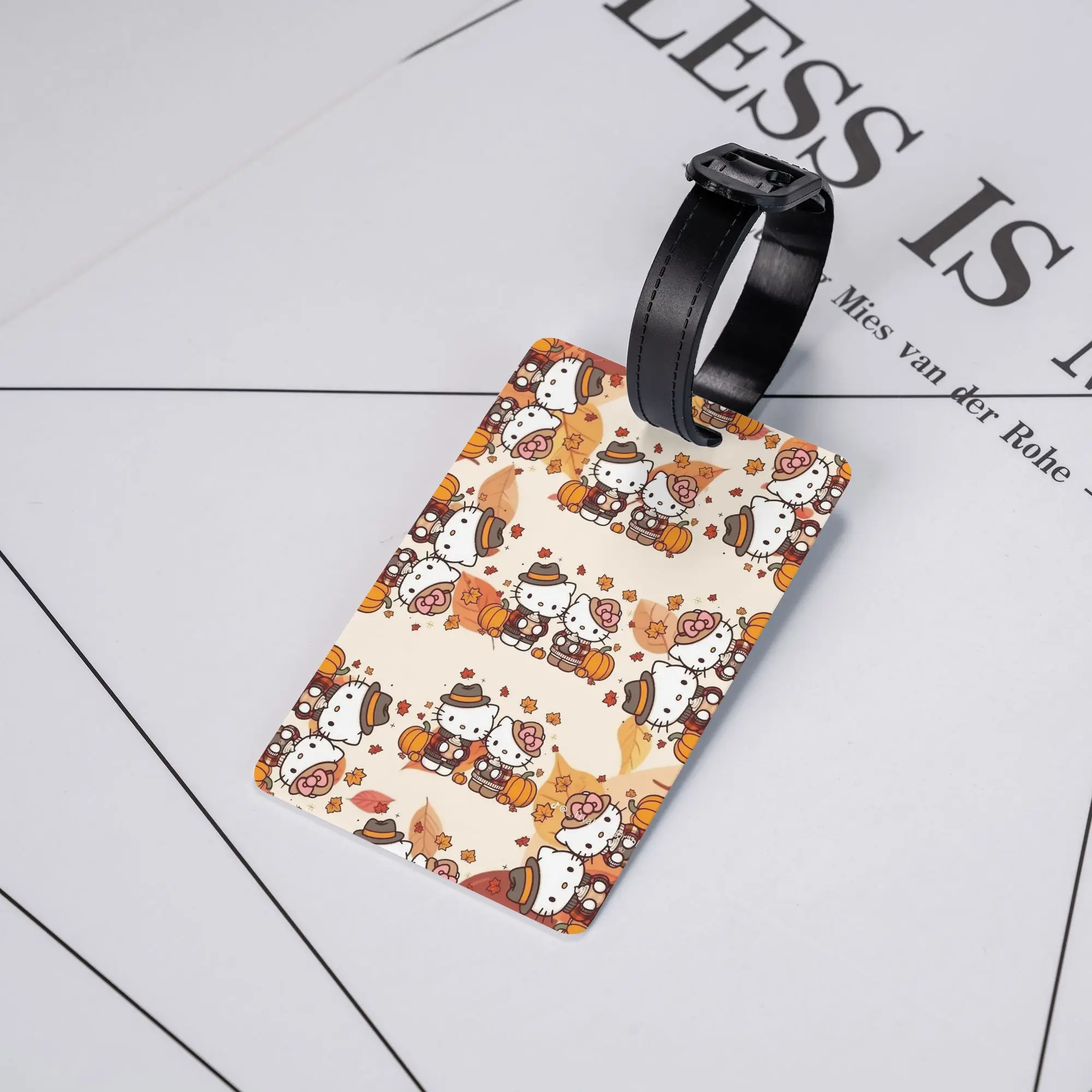 

Luggage Tags Fall Hello Kitty Suitcase Plastic Portable Label Name ID Address Luggage Bag Case Tags for Men Suitcase Tag Gifts