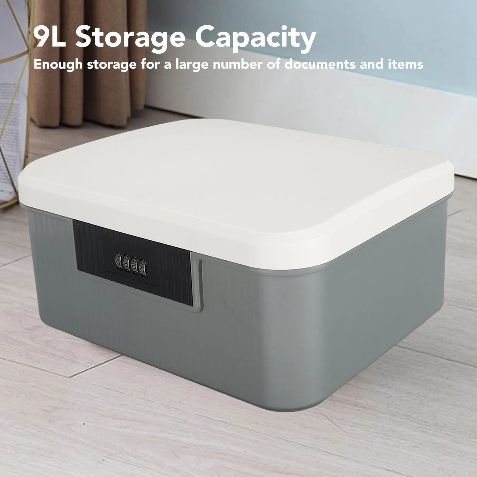 Lockable Storage Trunk 9L Capacity Lockable Storage Trunk for Files Document Organizer Double Layer Password Storage Locking Box