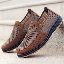 Zapatos informales para hombre, Zapatos planos superligeros antideslizantes de malla transpirable, Zapatos planos para primavera y verano para hombre