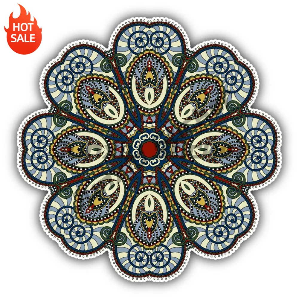 Mandala Spiritual Indian Symbol Lotus PVC Car Sticker Self Adhesive Decal For Car Window And Laptop Exterior Decoration