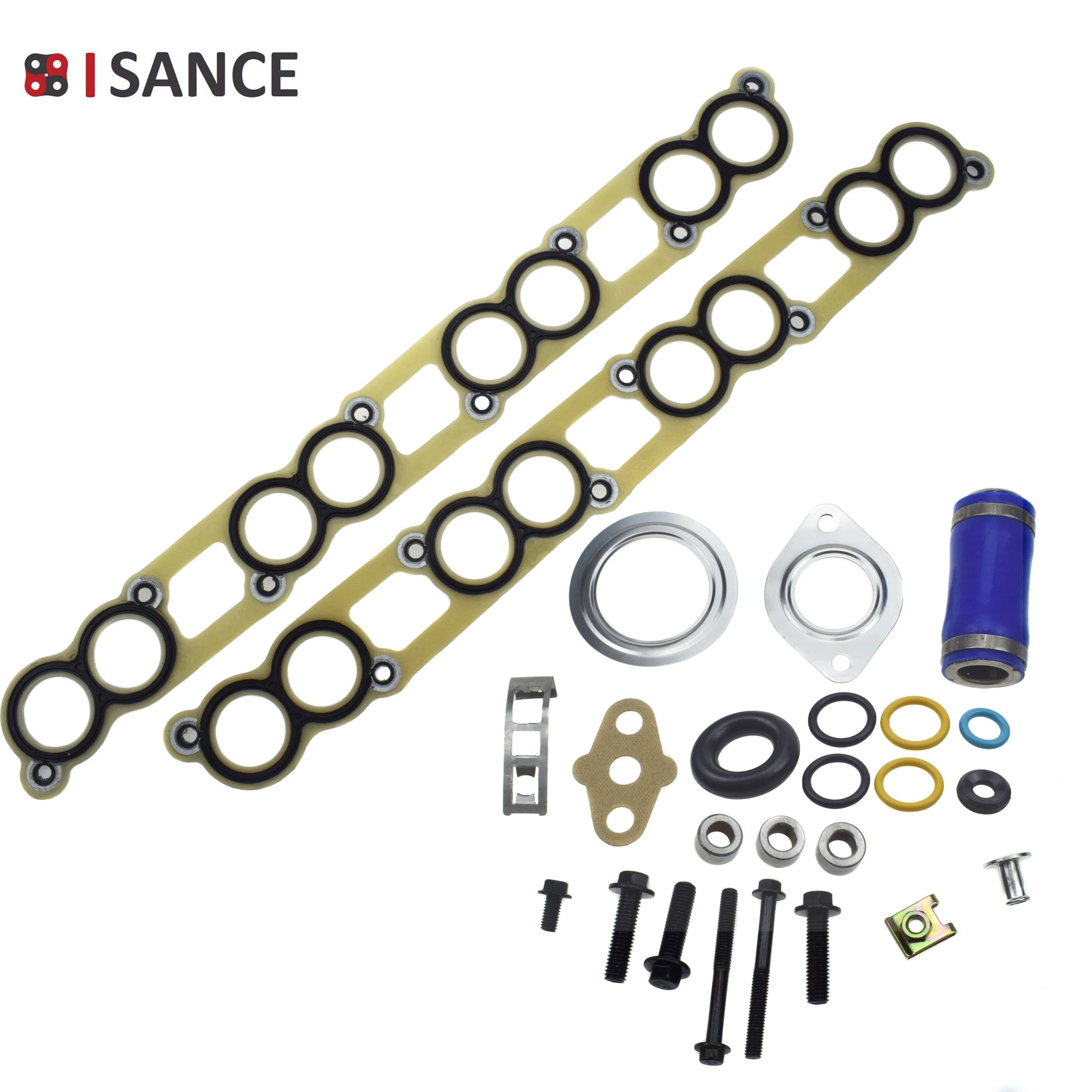 Intake Manifold Gasket Blue Hose Set For Ford For F250 F350 F450 F550 E350 E450 Super Duty Powerstroke Diesel 6.0L 2003-2010