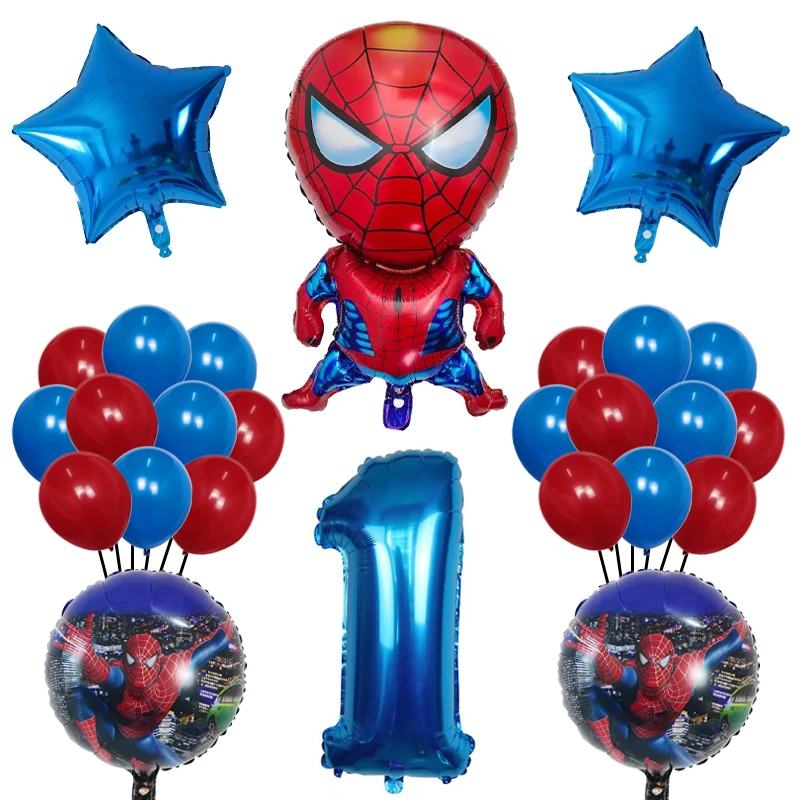 

26pcs Spiderman Foil Helium Balloons Supper Hero Kids Toy Birthday Theme Party Decoration Baby Shower Air Globos Supplies Ball