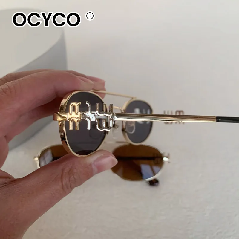 Kleine Rahmen Doppel Brücke Sonnenbrille Männer Frauen Marke Designer Metall Brillen UV400 Fashion Shades Retro Oval Sonnenbrille – Detail 5