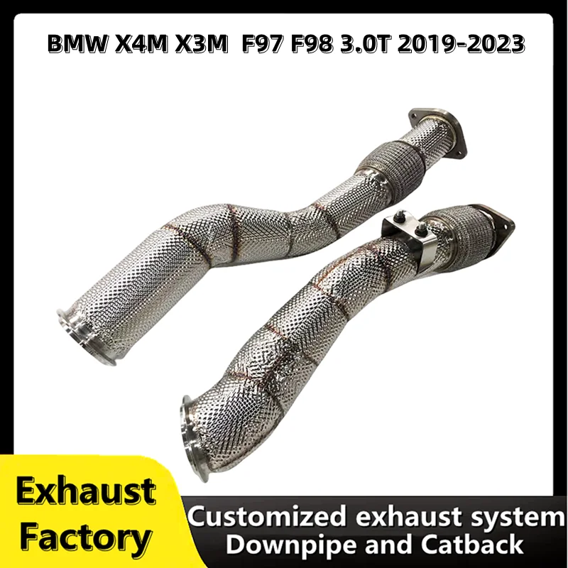 

For BMW X4M X3M F97 F98 3.0T 2019-2023 customized head section high flow performance exhaust pipe syste catless downpipe
