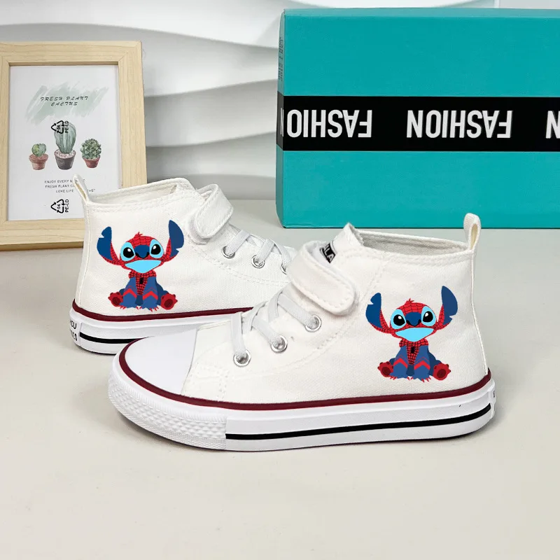 Lilo Stitch Canvas Sneakers High Top Canvas Shoes Cute Cartoon Shoes Summer Fashion Casual Sports Streetwear Sneakers