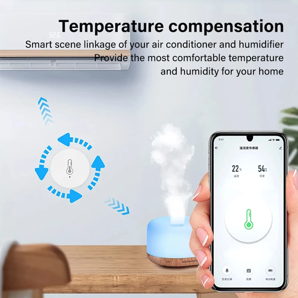 Tuya Zigbee 3.0 Temperature And Humidity Sensor Remote Monitor By Smart Life App Battery Powered Works With Alexa Google Home