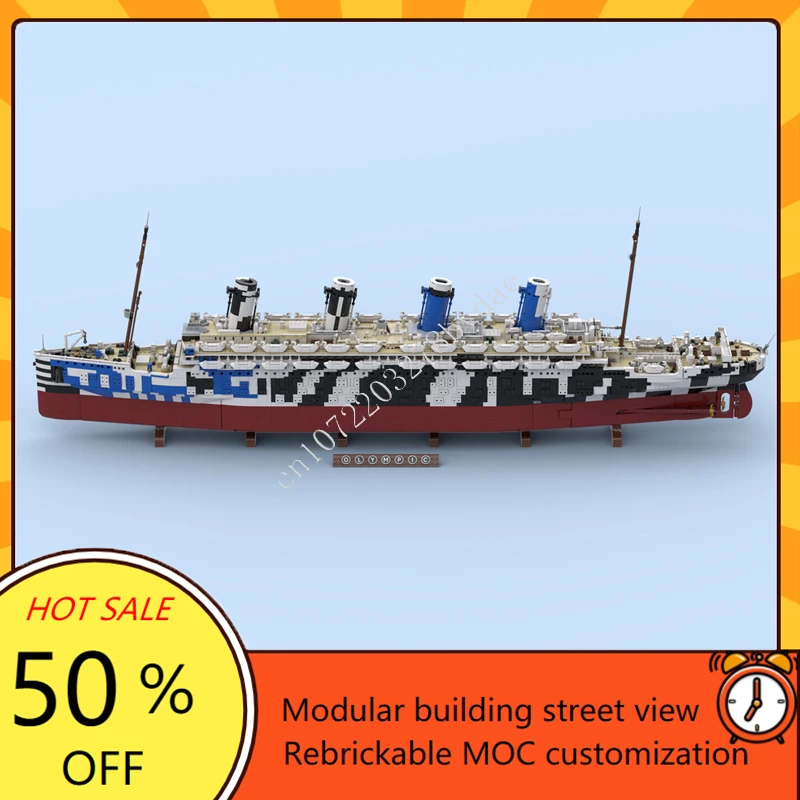 10615PCS MOC HMT Olympic Building Blocks Warship Model Technical Bricks Set DIY Assembly Creative Kids Puzzle Toy Xmas Gifts