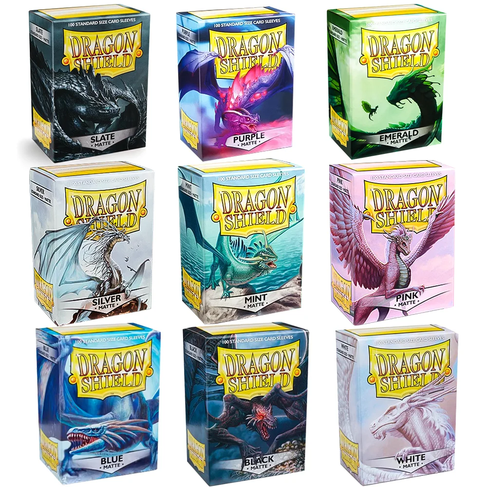100 Stück/Box 66 x 91 mm, mehrfarbig, Dragon Shield, matte Kartenhülle, Kartenschutz für PTCG/Sternkarten/MGT – Detail 11