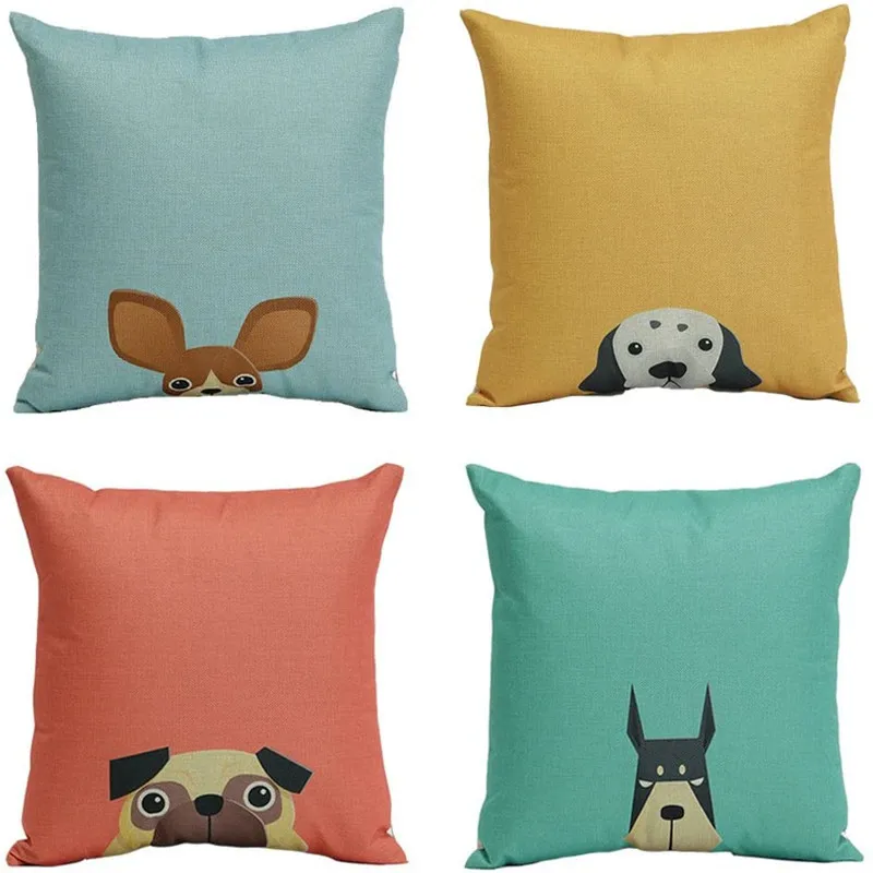 

Cute Puppy Dog Pillowcase Morty Funny Blue Red Pillow Case for Girls Kids Boy Room Interior for Home Decor Bedroom Cushion Cover