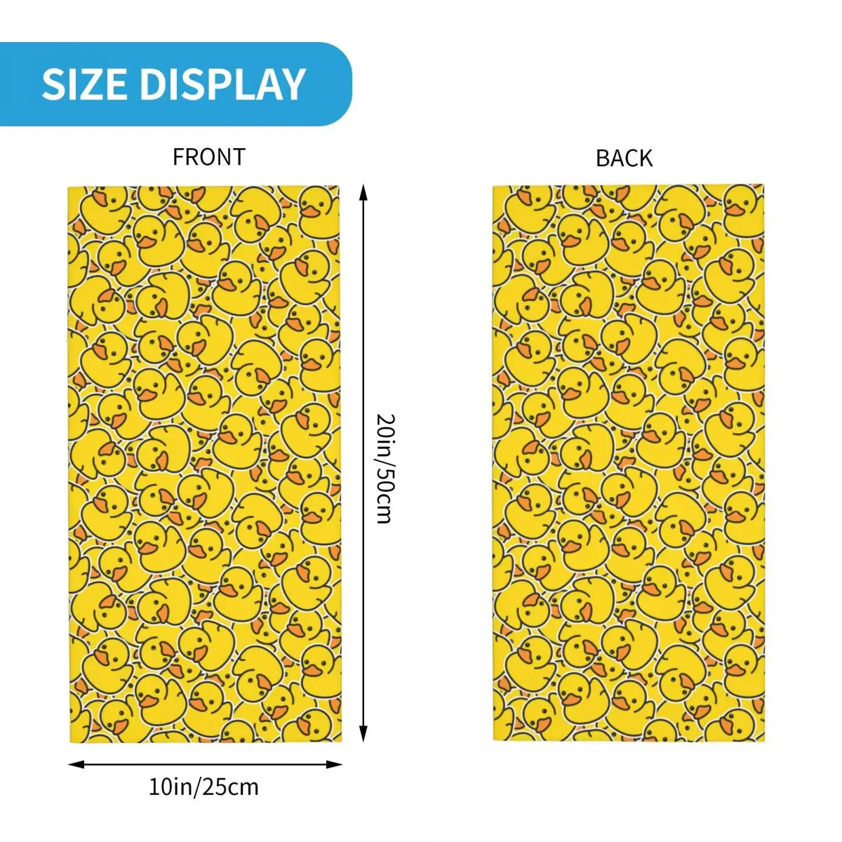 Yellow Classic Rubber Duck Bandana Neck Gaiter for Ski Hunting Women Men Wrap Scarf Balaclava Warmer