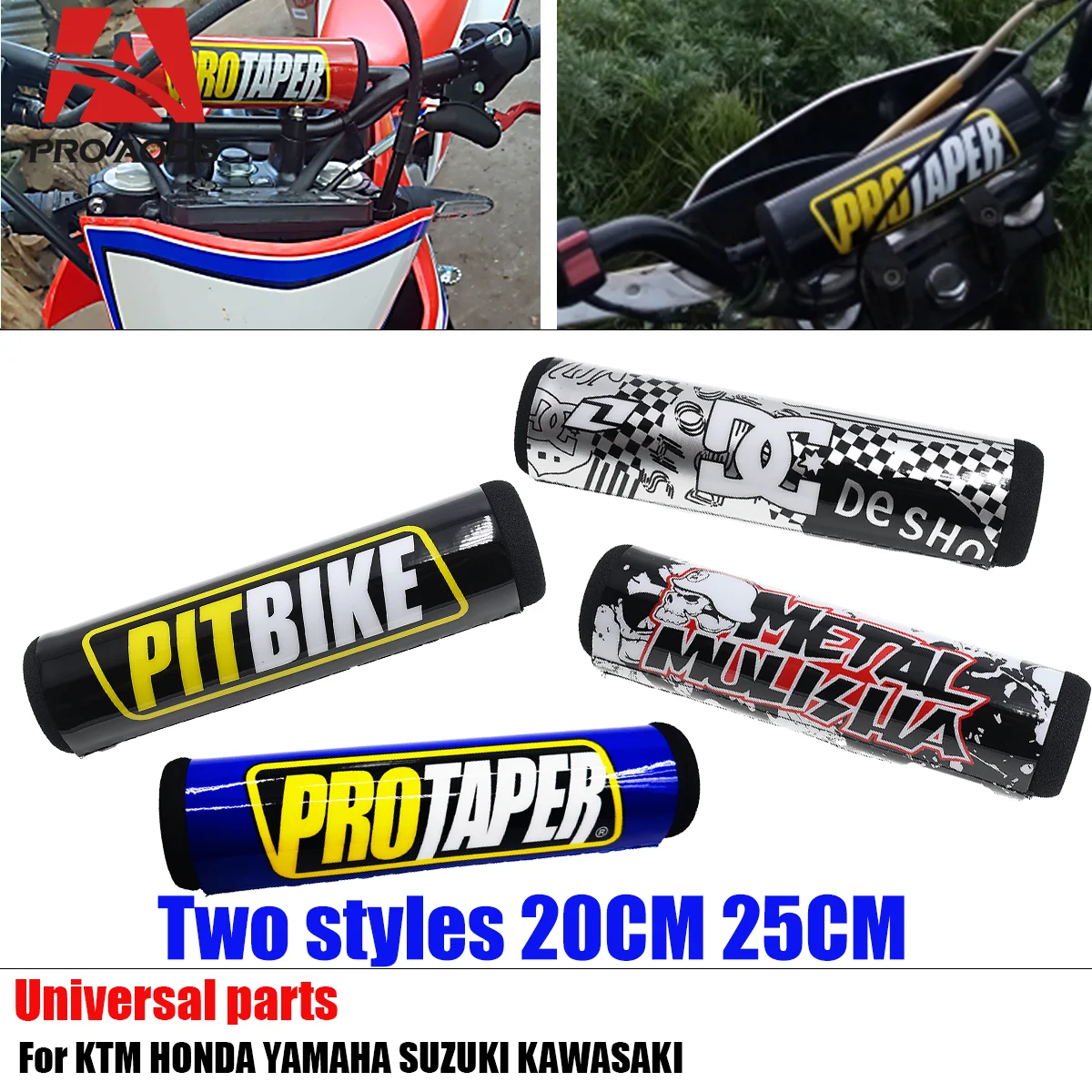 

Pro Taper 200mm Round Handlebar Crossbar Bar Pad 7/8" For Honda Bse Kayo ATV KTM Yamaha SUZUKI Kawasaki Dirt Pit Bike Motocross