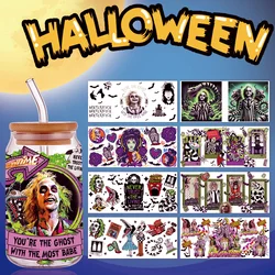 Halloween Juice UV DTF 16oz Libbey Cup Wrap Glass Plastic Can Wrap Selfadhesive Washable Sticker Ready to Ship Without Cup