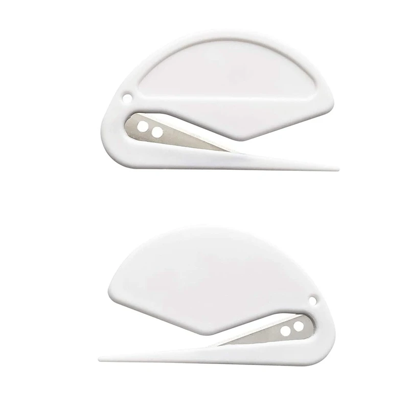 Taglierina per carta A66F, tagliacarte, taglia buste in ABS, tagliacarte per posta con coltello per carta a lama, tre confezioni, bianco