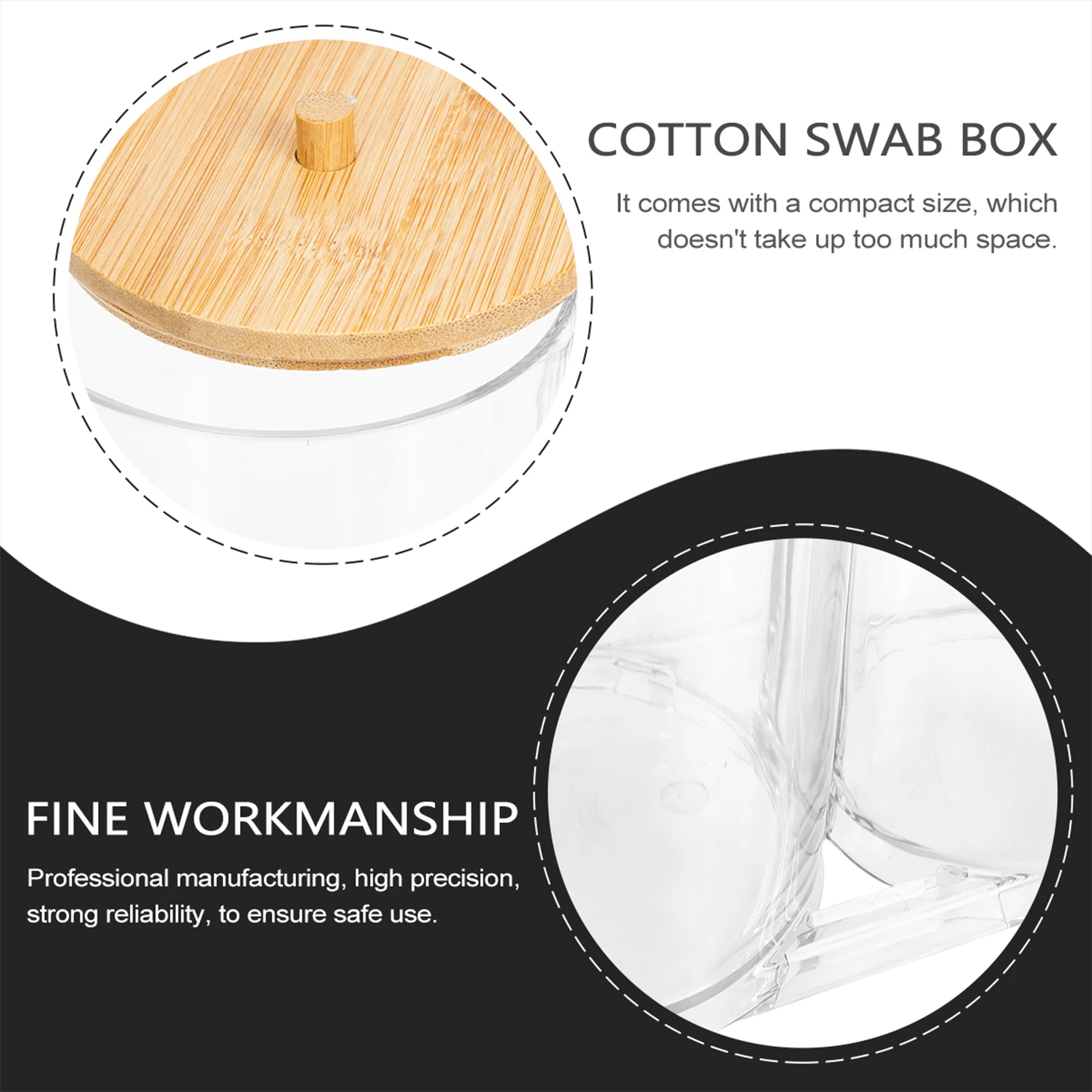

Cotton Swab Storage Box Makeup ganizer Compact Size Lightweight Design Sealing Performance Dust Protection Efficient Storage