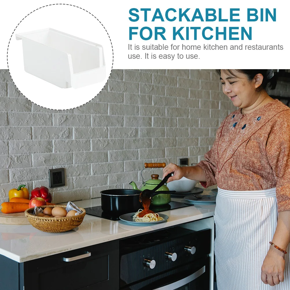 

Premium Plastic Stackable Kitchen Storage Bin Food Vegetable Organizer for Home Pantry Stackable Storage Bin