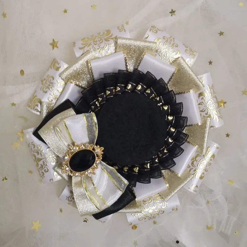 Japanese 50-70mm Badge Holder,Lolita Ita Bags Accessories,Ribbon Badge Rosette ,Cosplay Bowknot Decoration,Anime Decorate
