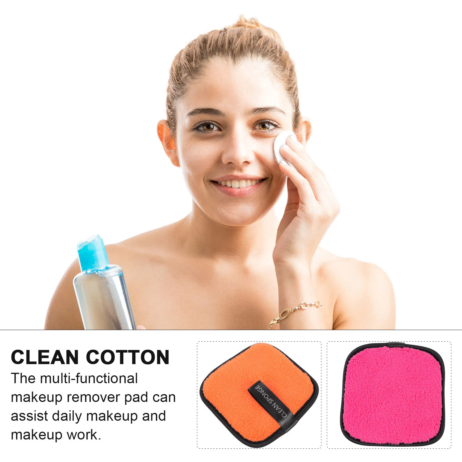   5-delige make-up remover katoen poederdons super reinigende sponzen pads bamboe oogverwijdering wasbare vezel voor gezicht diep