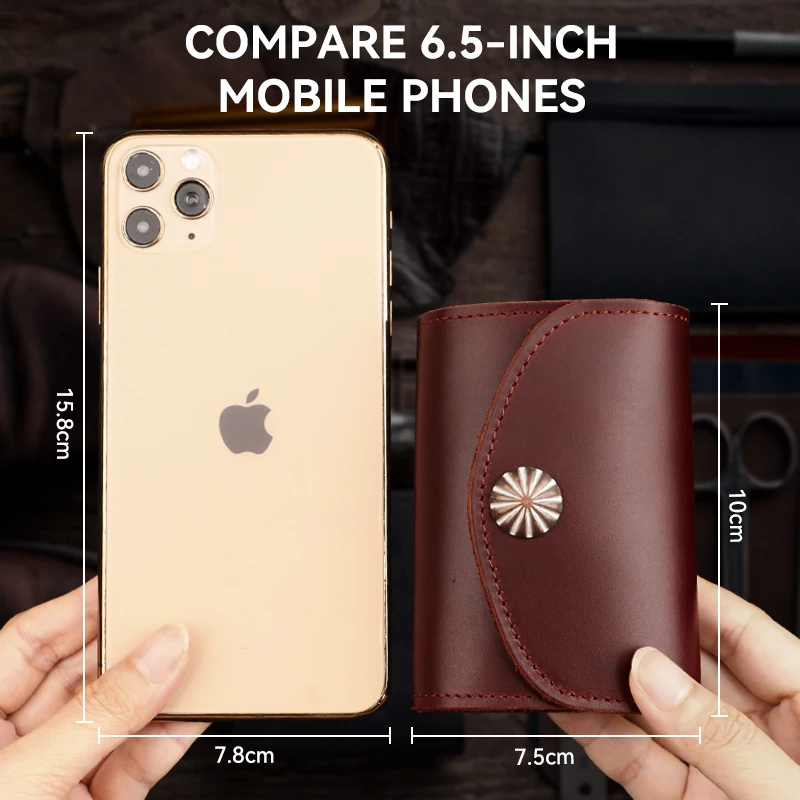 2022 Genuine Leather Card Wallet Handmade Leather Credit Card Soft Bag Portable Storage Cards Pouch Coin Purse For Women, Men