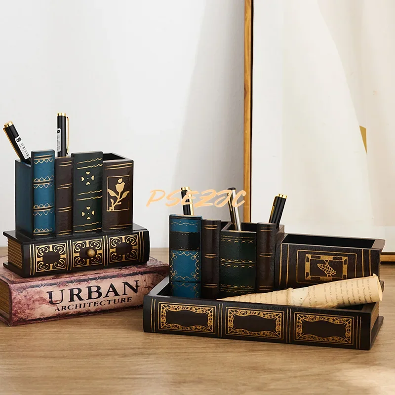 Home and Office Desktop Pen Holder Personalized Multi Functional Fake Book Storage Box Decorative Gifts home decor