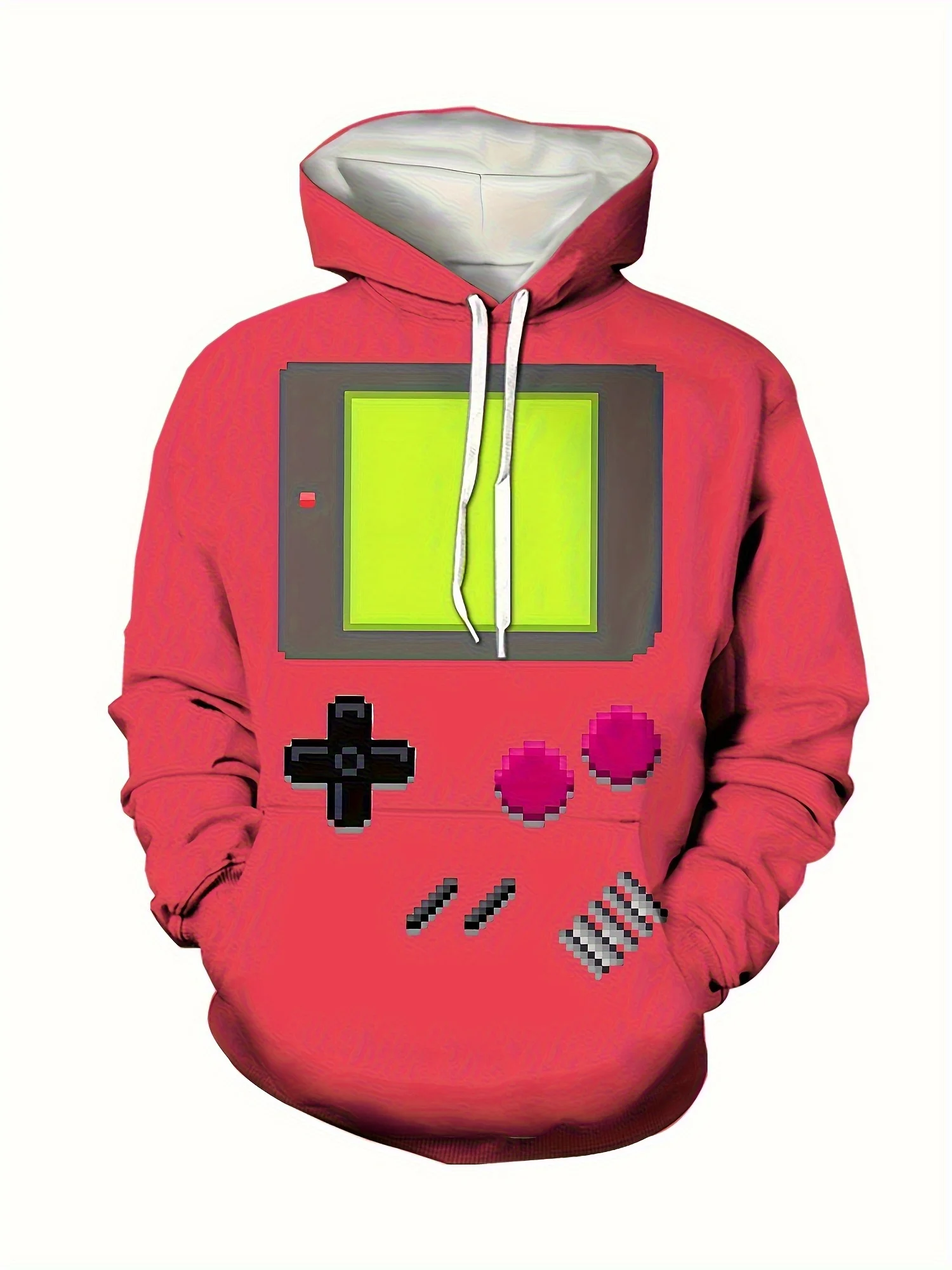 

Men's Machine Washable Pullover Sweatshirt Vintage Arcade Gamer Apparel, Casual Comfort Wear, Durable Knit Fabric 2025 New In