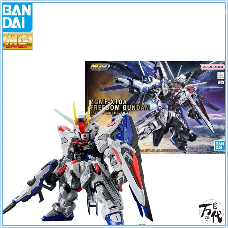 

Original BANDAI Genuine MGSD ZGMF-X10A FREEDOM GUNDAM MOBILE SUIT SEED PVC Anime Action Figures Model Assemble Collection Toy