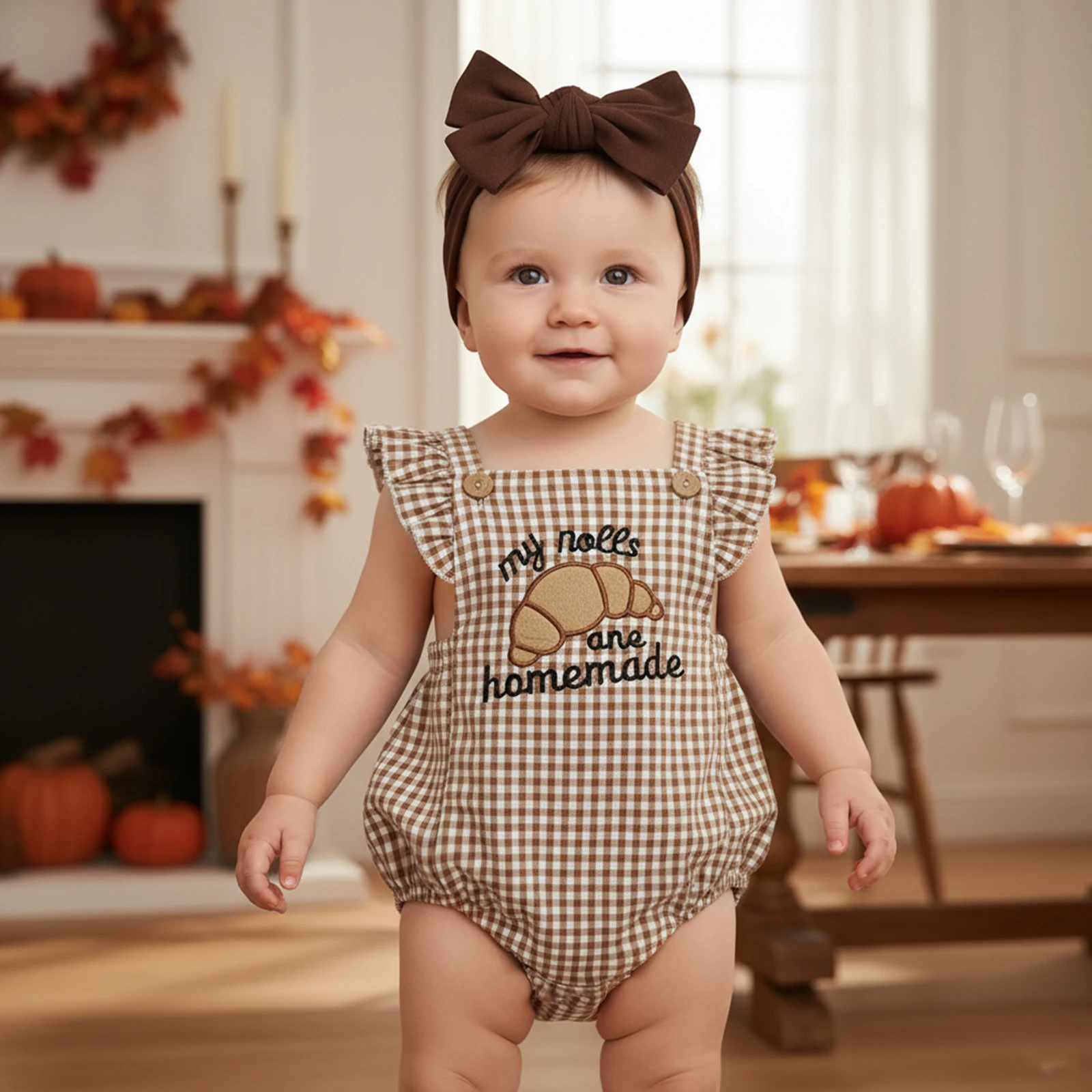 طفلة الخريف الزي رسالة الخبز التطريز منقوشة تحلق كم رومبير مع عقال 2 قطعة مجموعة