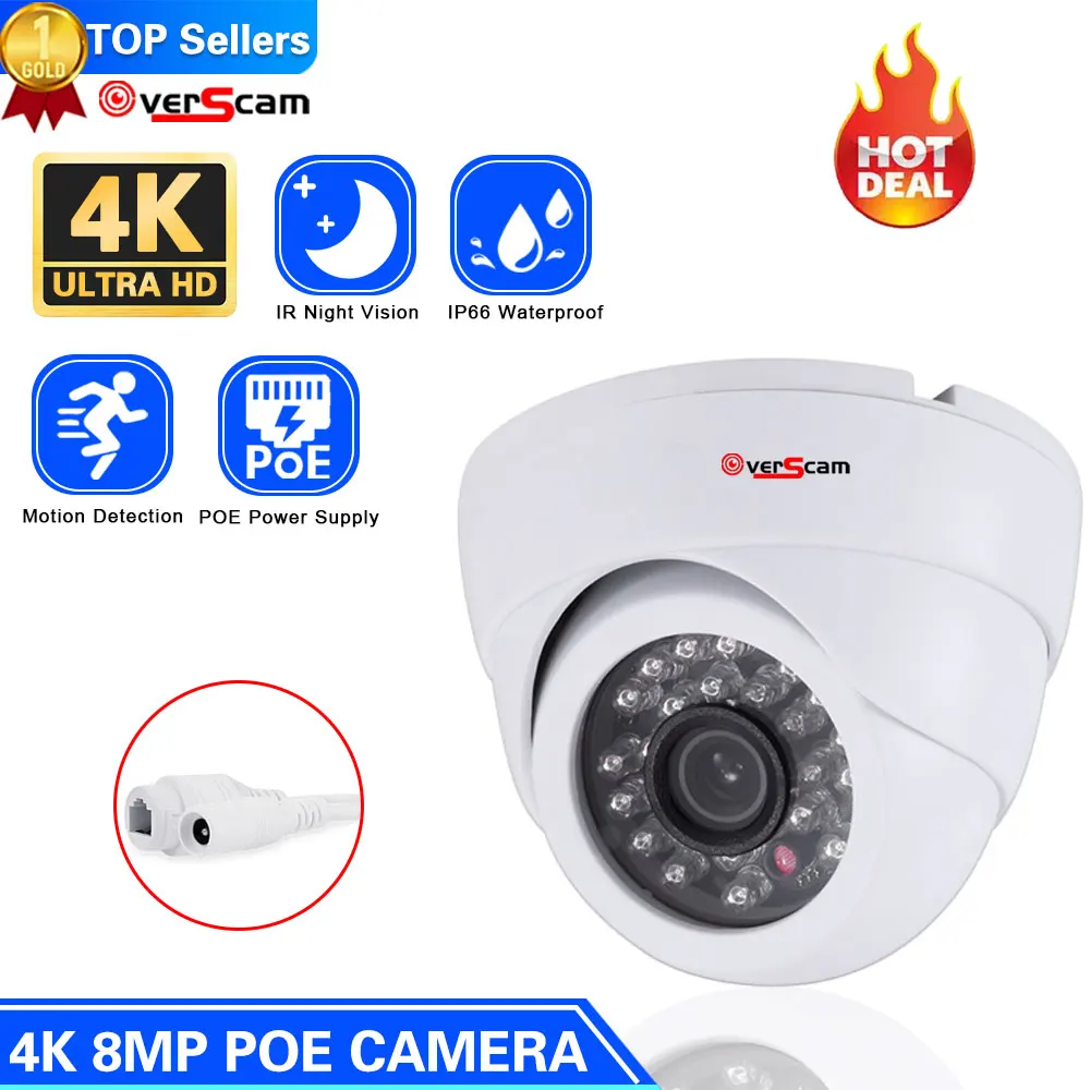 

4K POE 8MP IP Camera Outdoor Waterproof External CCTV Security-Protection Explosion-Proof Dome Network Surveillance IP Camera