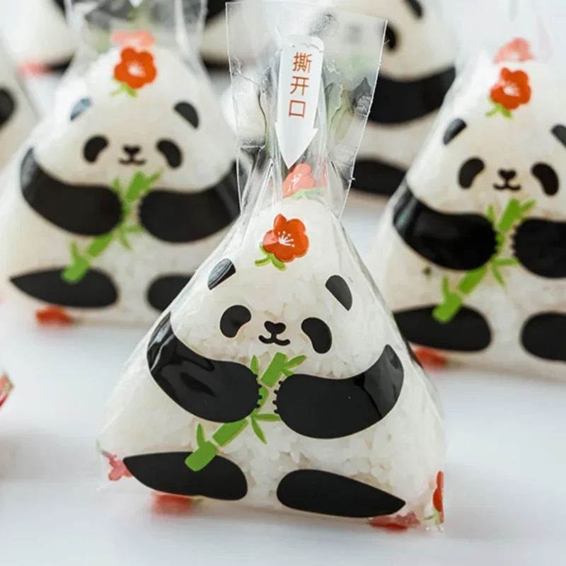 

100pcs Cartoon Panda Rice Ball Packing Bag Seaweed Sushi Food Wrapper Japanese Cuisine Lunch Bento Tool