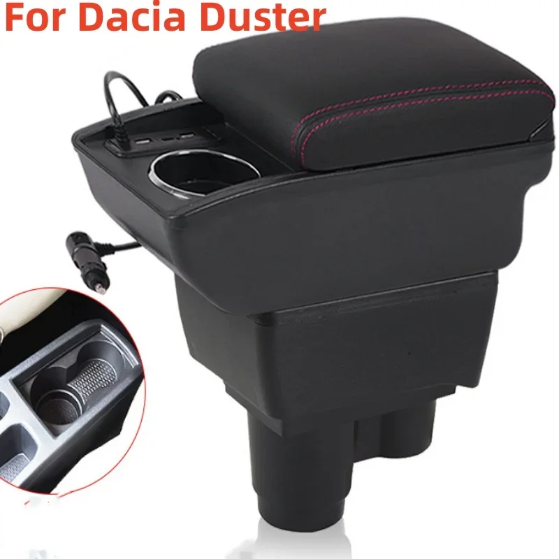 

For Renault Duster Armrest box For Dacia Duster Car Armrest Storage Box cup holder Dedicated Retrofit Car Accessories 2019-2024