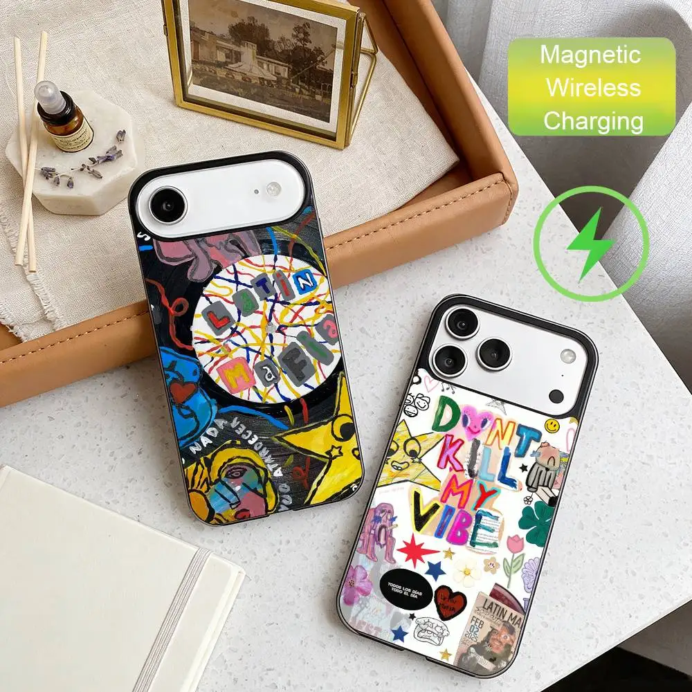 

Latin Mafia Creative Phone Case For iPhone17,16,15,14,13,12,11 Max Black Wireless Charging Protecitve Cover