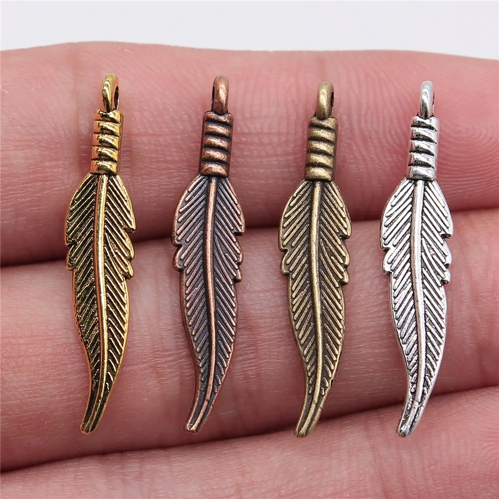 

Wholesale 200pcs/bag 6x31mm Zinc Alloy Feathers Charm DIY Jewelry Findings Jewelry Accessories Wholesale