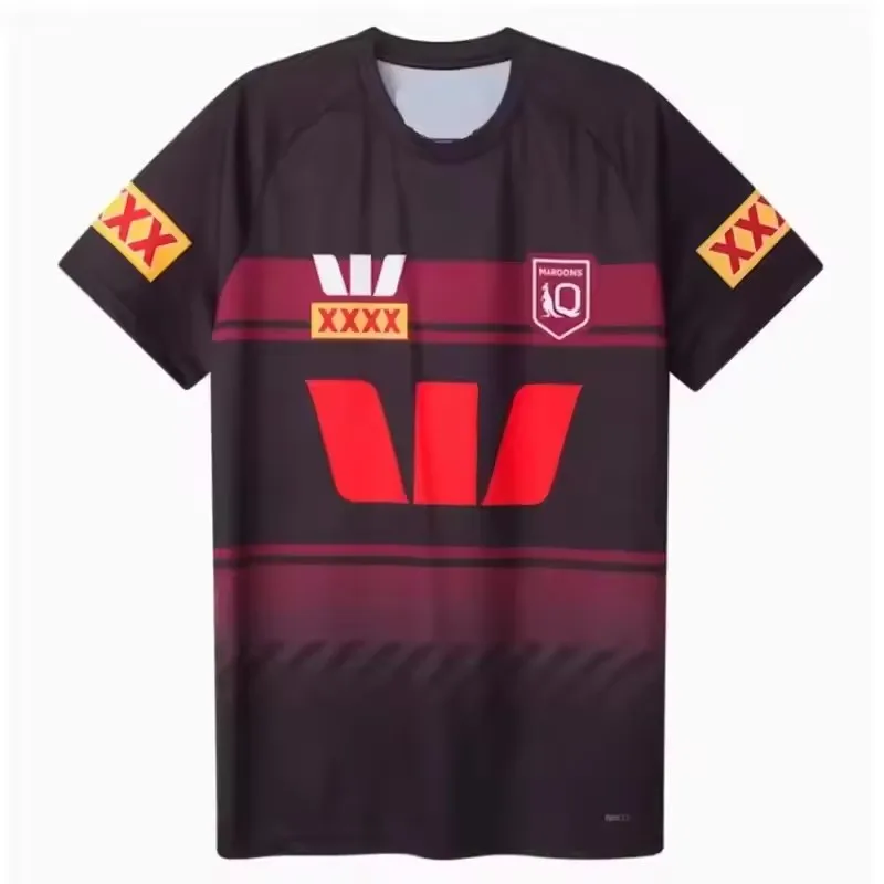 QLD Maroons 2025 Home / بعيدا / تدريب / قميص رجالي - مقاس الرجال: S-5XL (طباعة رقم الاسم المخصص) #5